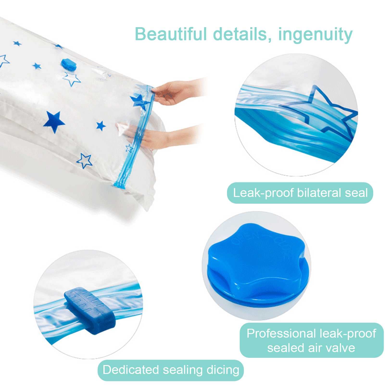 16 pcs bolsa de vacío reutilizable, bolsas de almacenamiento de vacío, for bolso comprimido de tela, con bomba de mano y bomba eléctrica, viajes, ahorro de espacio, sello de espacio, organizador de ma