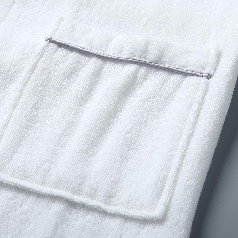 Accappatoio da Uomo Morbido e Confortevole Accappatoi in Spugna di Cotone per Hotel, Spa, Bianco, Blu, Grigio
