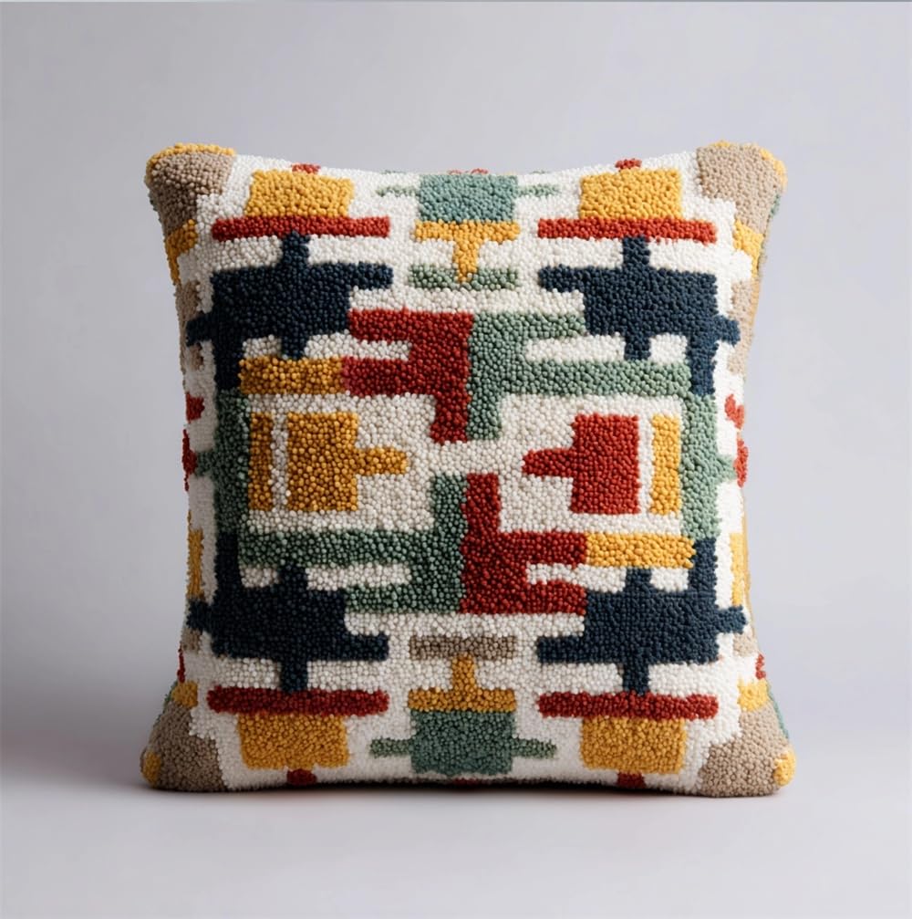 kitphoenix Latch Hook Kits Make Your Own Cushion,Classic Pattern