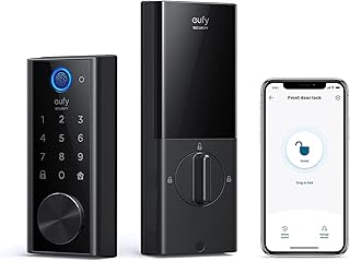 eufy Security Smart Lock Touch & Wi-Fi, Fingerprint Scanner, Keyless Entry Door Lock, Smart Wi-Fi Lock, Bluetooth Electronic Deadbolt, Touchscreen Keypad, IP65 Weatherproofing (Renewed)