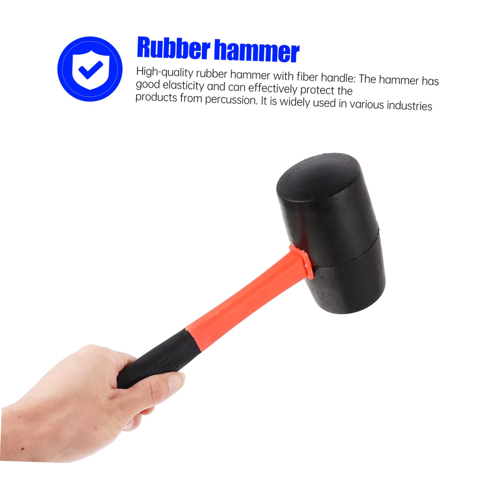IWOWHERO Ergonomic Fiber Handle Hammer Non-slip Rubber Mallet Excellent for Home Decor Flooring Installati