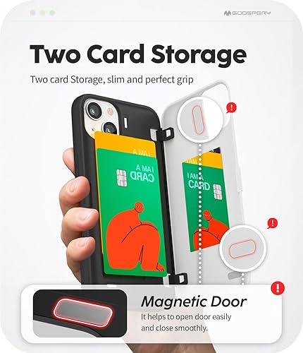 Miniatura 46 de GOOSPERY Parachoques magnético para puerta compatible con iPhone 13, funda tipo cartera con tarjeta, cierre automático de fácil imán, protección