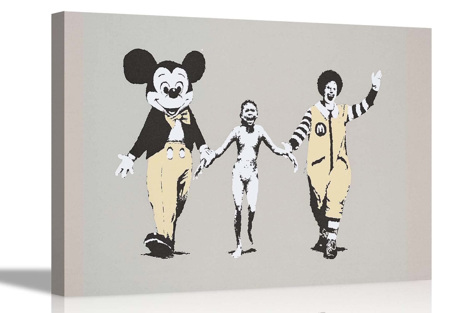 Artley Prints White Napalm By Banksy On Framed Canvas Prints Pictures Home Office Bedroom Wall Art Graffiti Wall Hanging 30 X 20Cm (12 X 8 Inches) A4