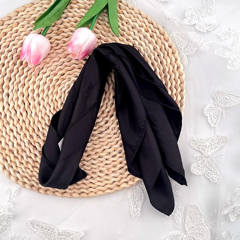 Silk Square Neck Scarf for Women Halloween Costumes Accessories for Women French Western Chiffon Hair Head Scarf 6