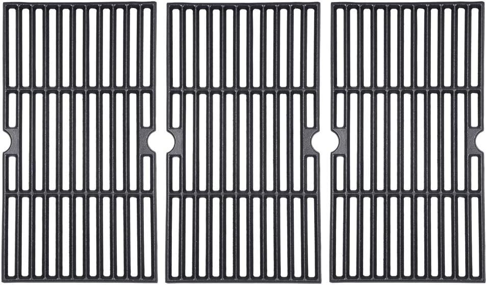3-Pack 16 7/8" CIF876C Matte Cast Iron Cooking Grid Replacement Parts for Charbroil 463436213, 463436214, 463441312, 463420508, 463441512, 463440109, for Master Chef, for Backyard and More Cast Iron 16 7/8" x 27 15/16"