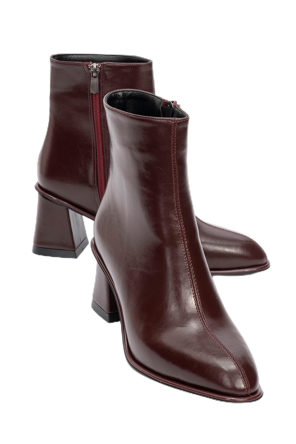Prologue Alba Burgundy Block Heel Boot Women