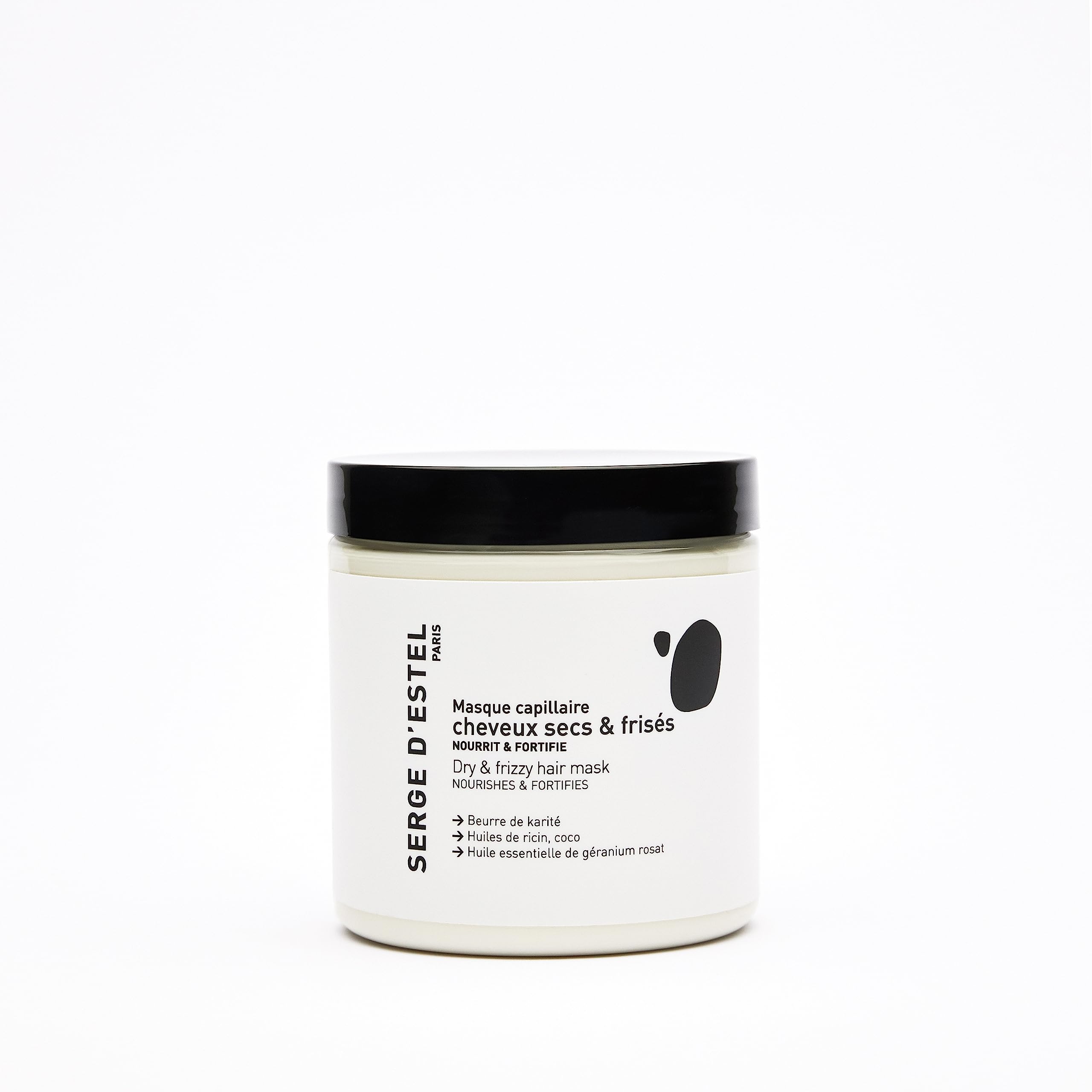 Mask for dry frizz, curls, 250 g, nourishes intensively eliminates frizz, gives suppleness and shine, 100% vegan, 99.5% natural