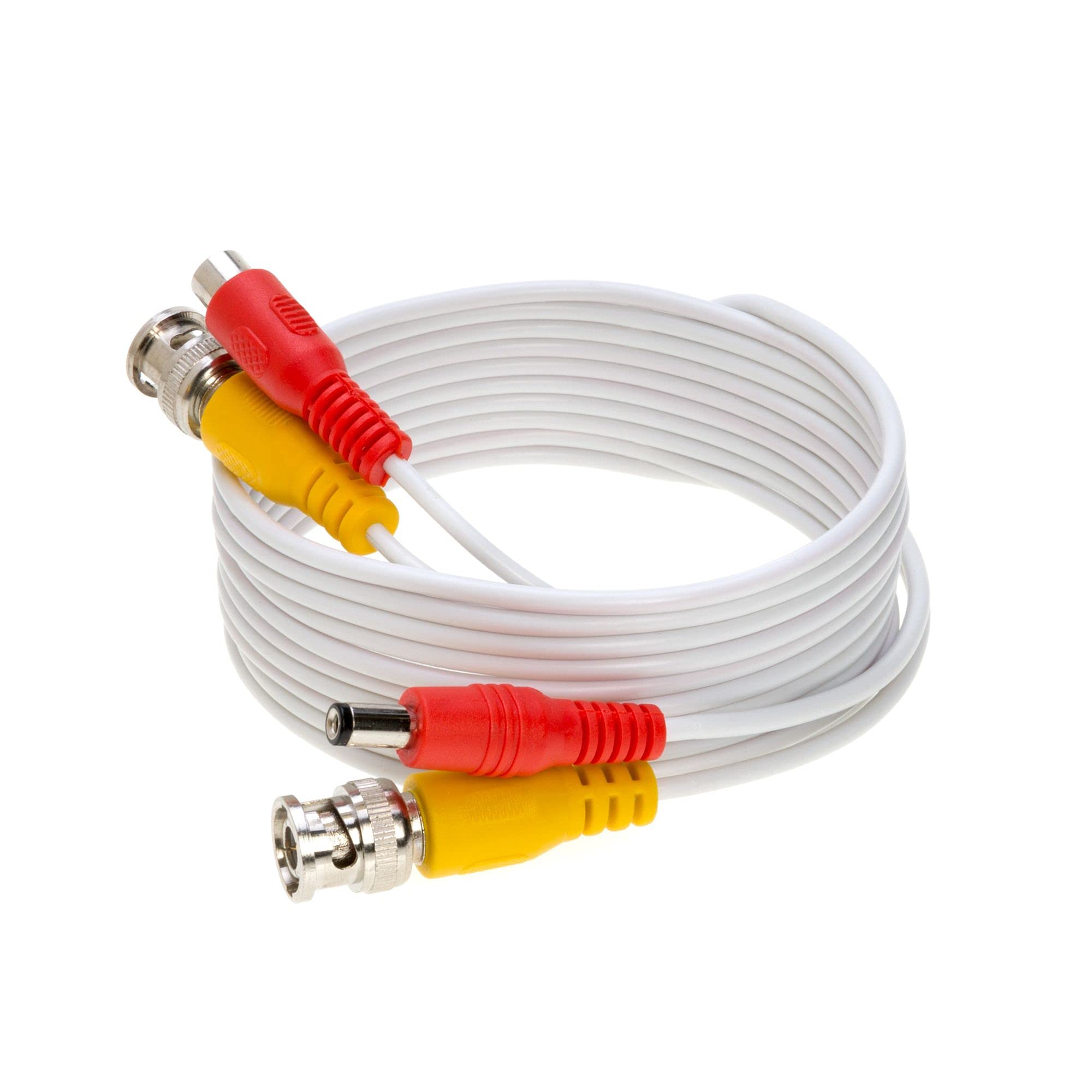 Cables Direct Online 10FT White Premade BNC Video Power Cable Extension Wire for CCTV, Security Camera, DVR, Surveillance System, All in One Plug &