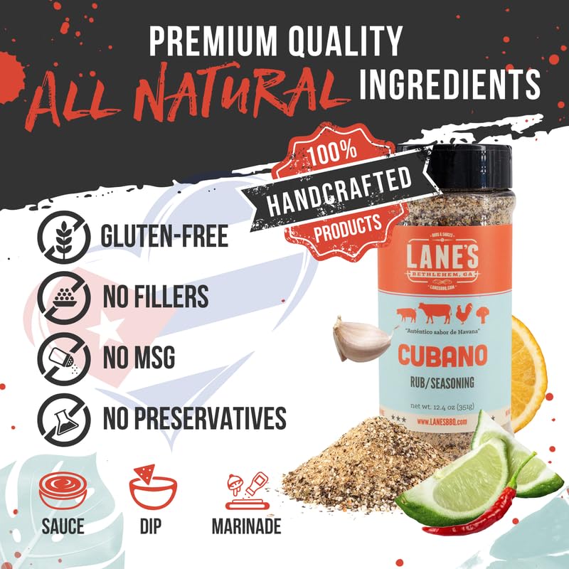 Miniatura 4 de Lane's Mezcla de condimentos cubanos cubanos, mezcla de especias cubanas totalmente natural, sabor perfectamente equilibrado para tus hamburguesas