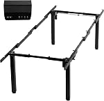 VIVO Électrique 4-Leg Cadre de bureau à double moteur pour les dessus de table jusqu'à 130 x 60 pouces et 352 lbs, Réglage de la hauteur du contrôleur mémoire, Frame only, Noir, DESK-E-400B | Électrique, pour le dessus de table jusqu'à 130 x 60 pouces et 352 lbs, réglable en hauteur,