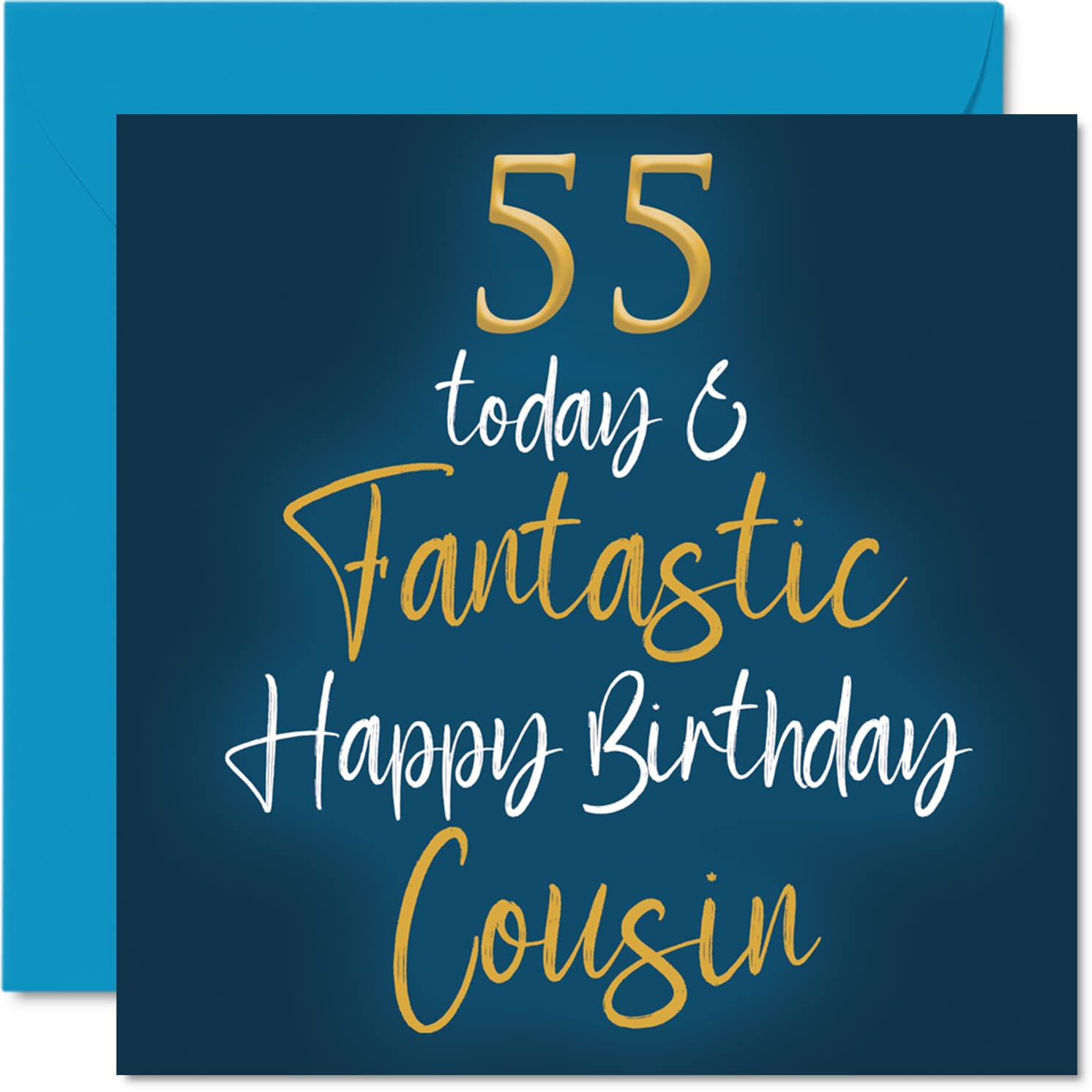 Fantastic 55th Birthday Cards for Cousin - 55 Today & Fantastic - Happy Birthday Card for Cousin from Relative, 145mm Greeting Cards Gift