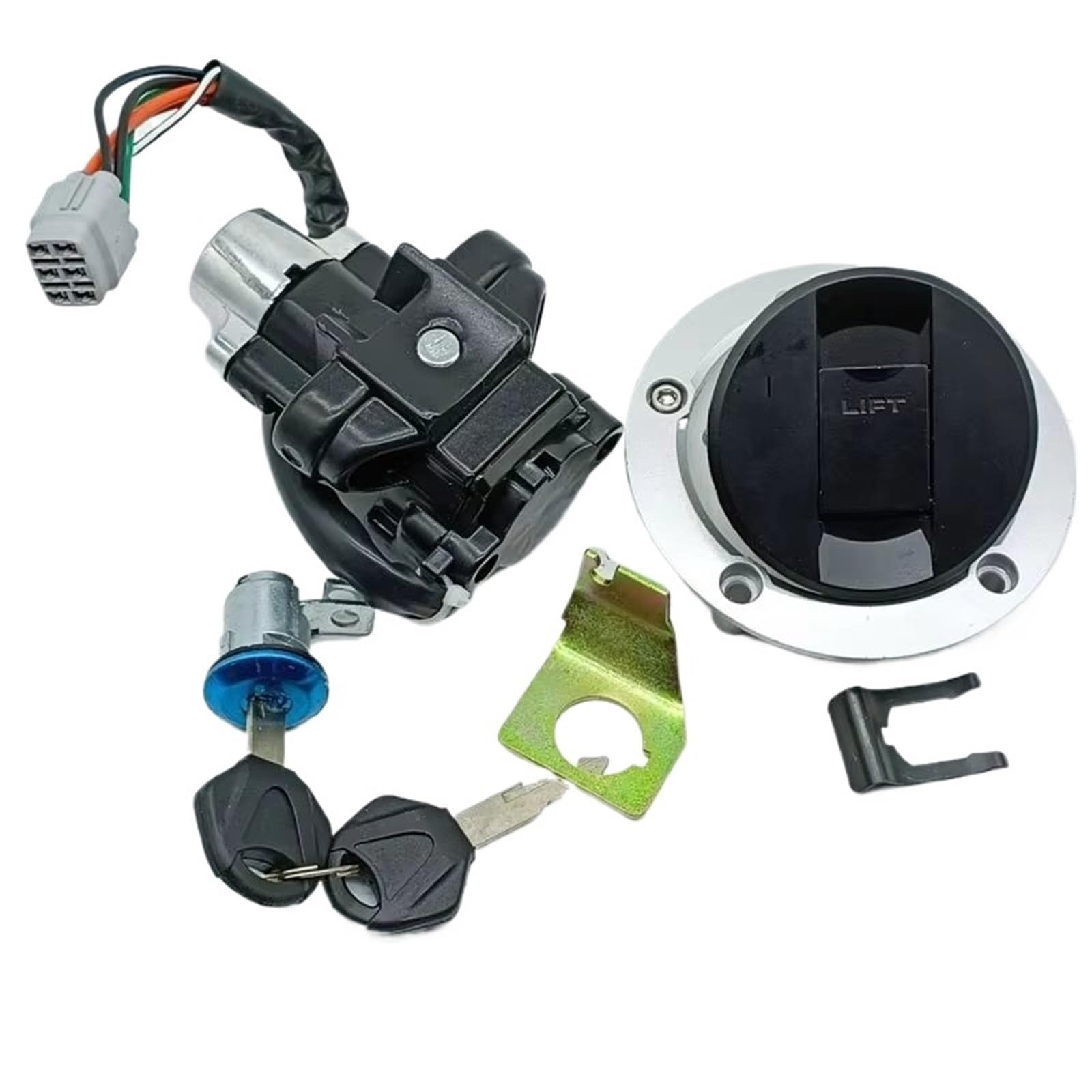 Clé Serrure D'allumage pour Moto pour Suzuki pour GSF650 05-12 pour Bandit S 05-12 Serrure Contacteur D'allumage Ensemble Bouchon D'essence Clé Verrouillage