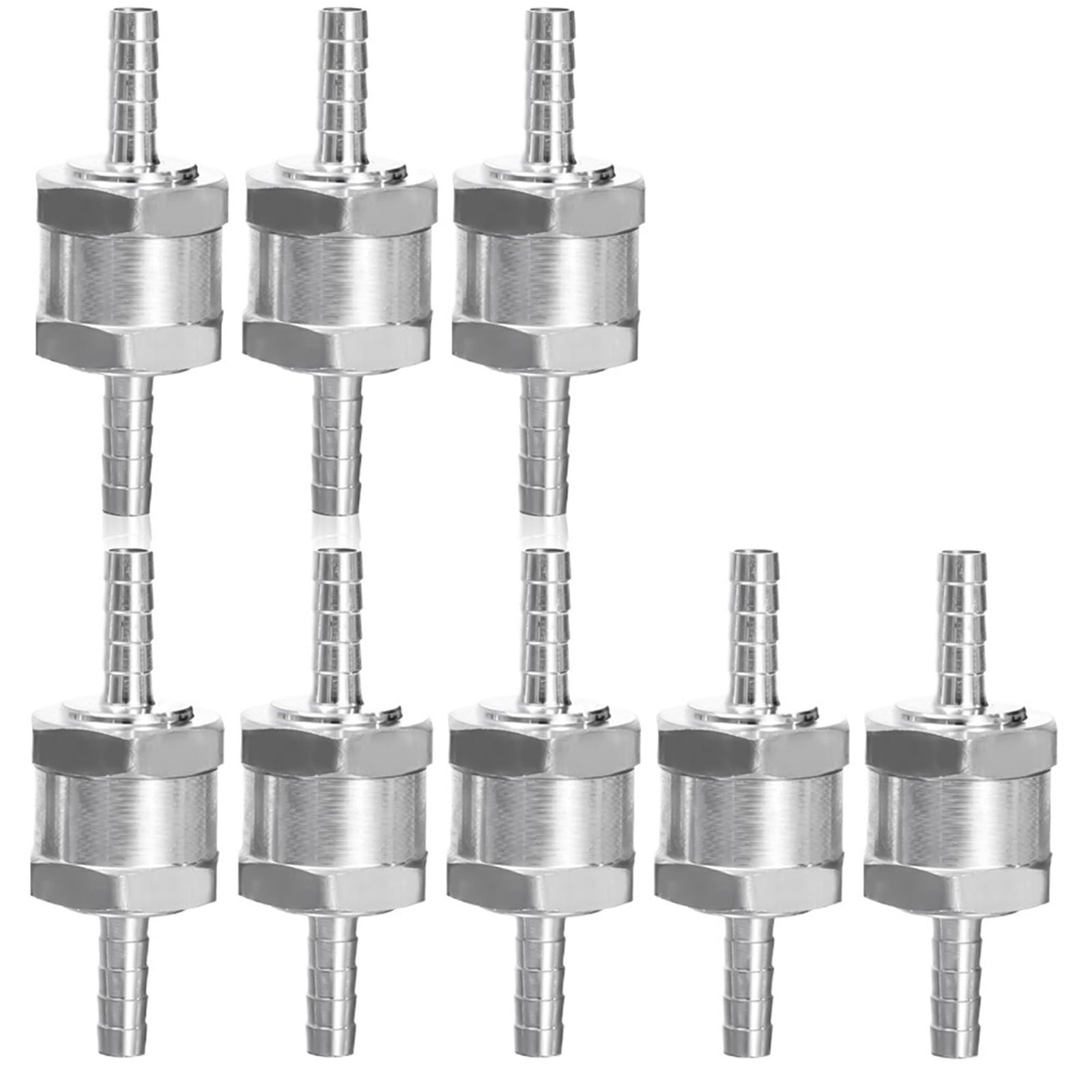 1-Way Check Valve 6/8/10/12MM Aluminium Alloy Non Return Check Valve(8pcs 6mm)