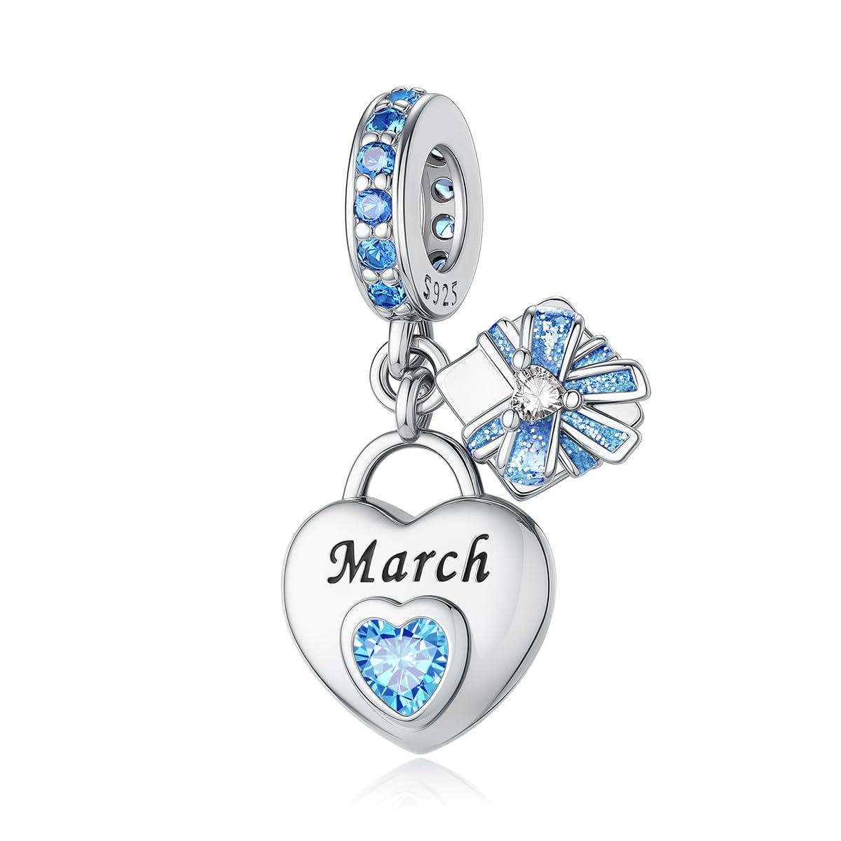 Charms en pierre de naissance en argent sterling 925 pour bracelet et collier Joyeux anniversaire charme jour de la mère Bijoux cadeau pour les femmes