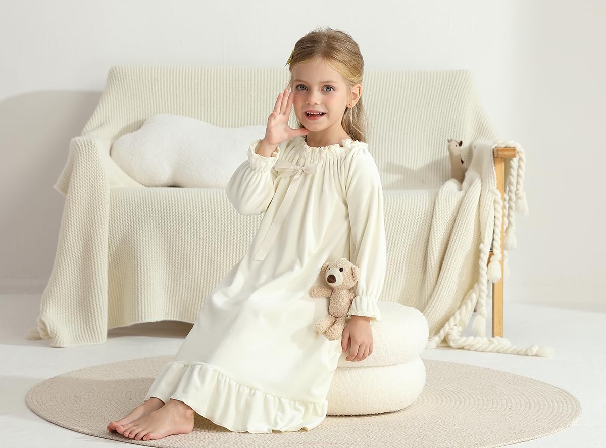 Girls Flannel Dress，Winter Princess Dresses Long Sleeve Gown 3-12Years - Image 4