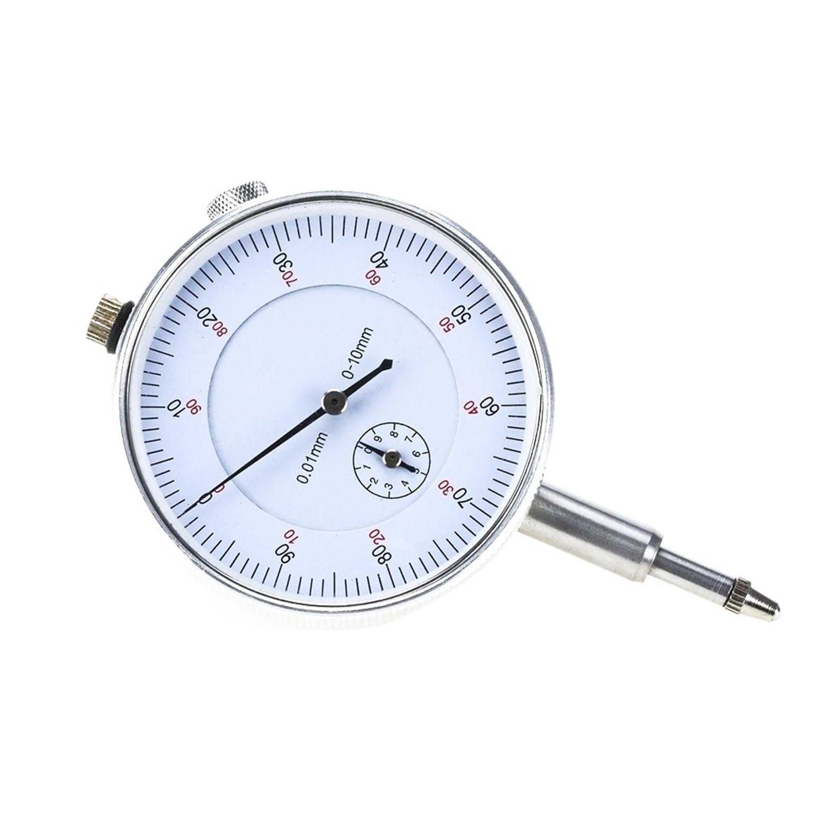 Indicatore comparatore di precisione da 0,01 mm Misuratore da 0-10 mm Indicatore di risoluzione preciso da 0,01 mm Indicatore di misurazione Strumento Strumento Comparatore(Small Dial Indicator)