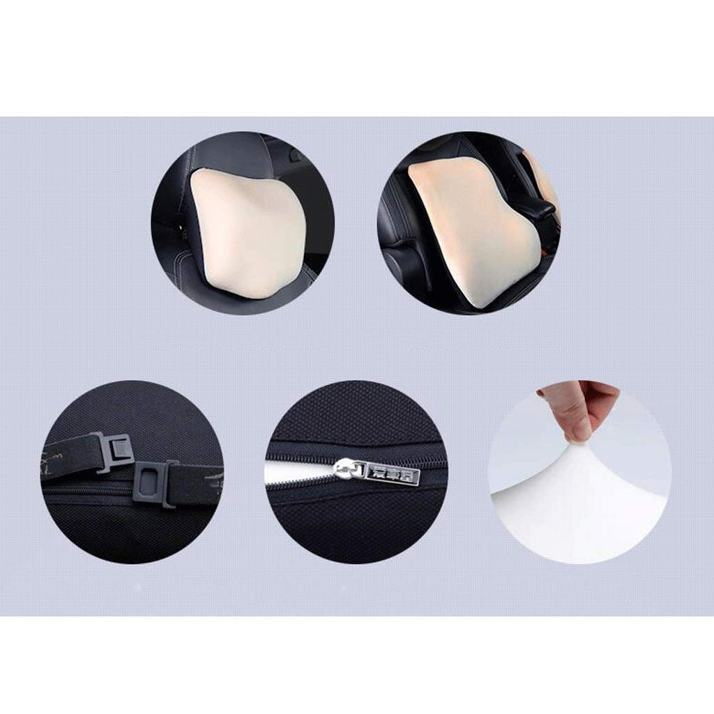 Pillow Maison Voiture Lumbar Voiture appui-tête Support Set Fluff Lombaire Coussin Lombaire Oreiller Retour Taille Pad Taille Voiture Ceinture mémoire Coton(1-Pack)