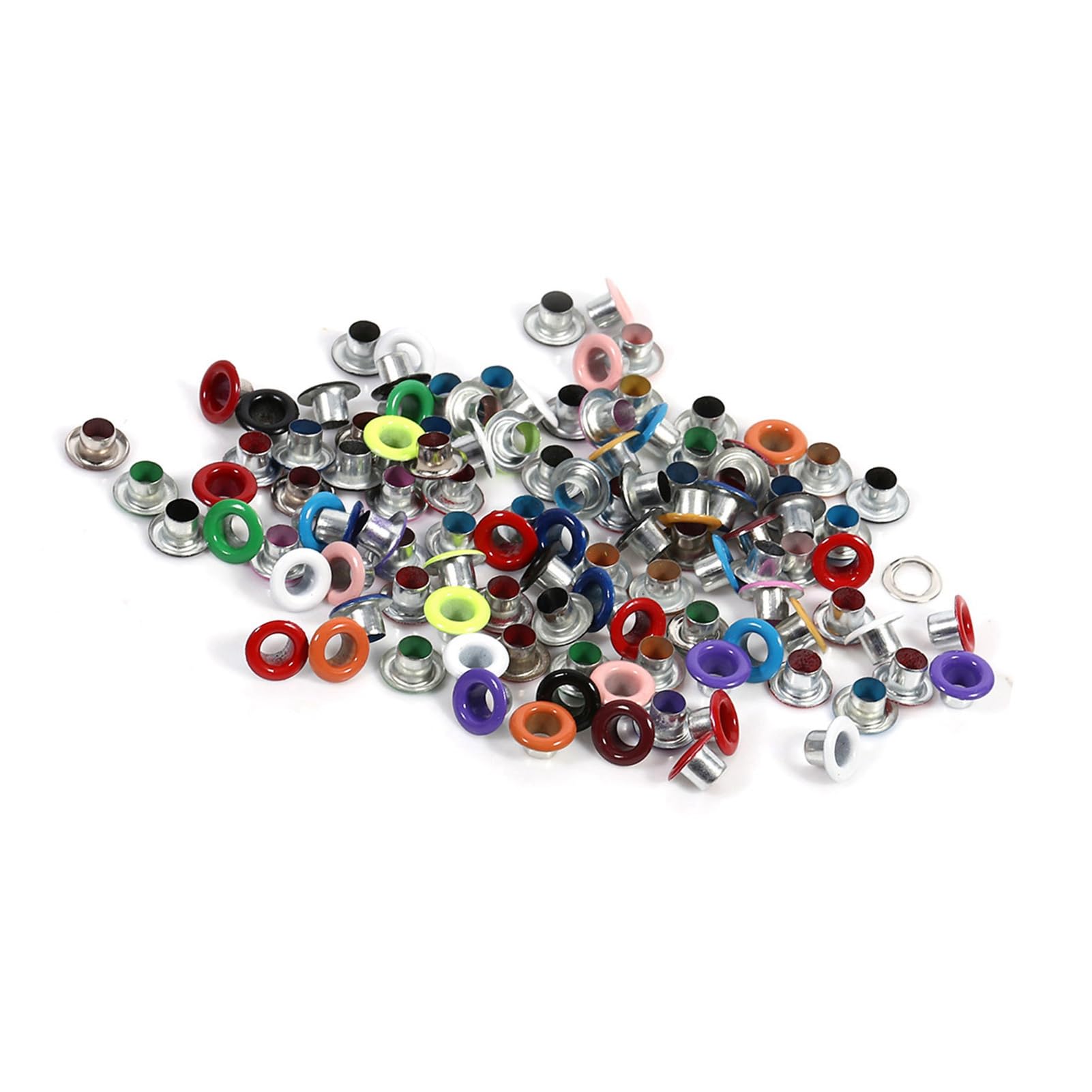 Ejoyous Metalowe Oczka Zestaw Podkładek Metalowych 100 Zestawów Okrągłe Metalowe Oczka 4 Mm w 4 Opcjach Kolorystycznych do Tworzenia Kartek do Scrapbookingu Rzemiosło Skórzane Naprawa Odzieży i