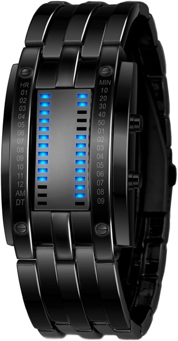 Mens Unusual Watches Blue Led Illuminator Watch Creative Digital