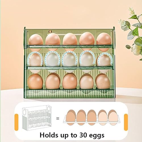 Miniatura 4 de Organizador de huevos para refrigerador, contenedor de huevos para refrigerador, caja de almacenamiento de huevos, organizador de refrigerador,