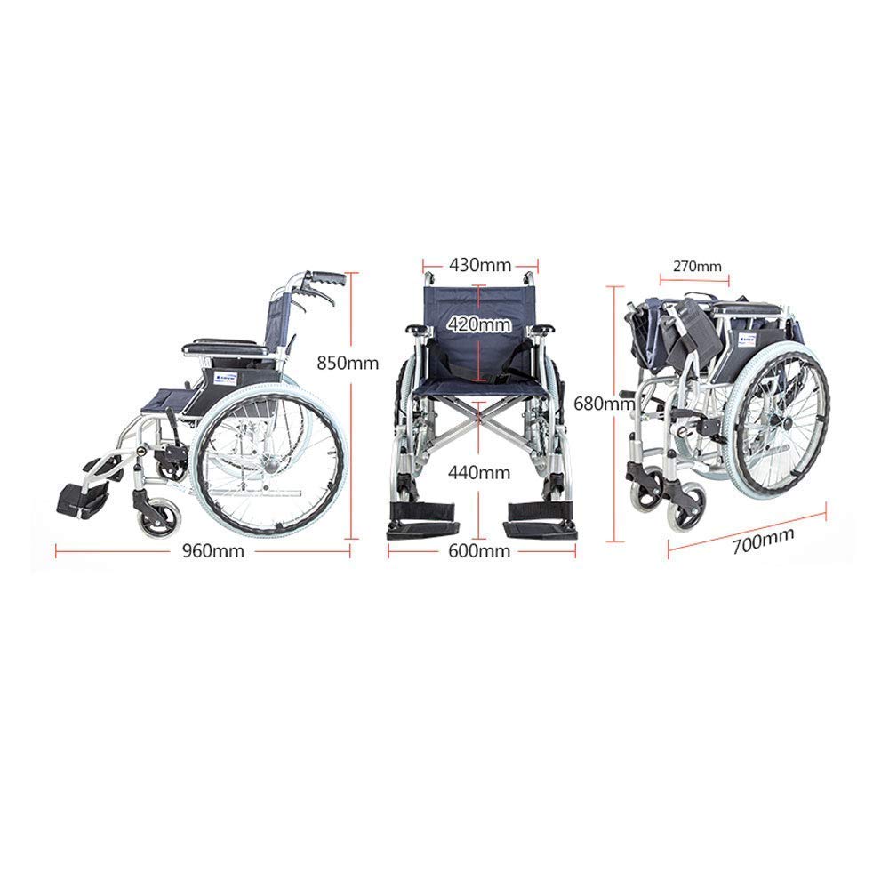 MU Le Sedie a Rotelle, Sedia a Rotelle Pieghevole in Alluminio Leggero e Multifunzione Anziani Disabili Scooter