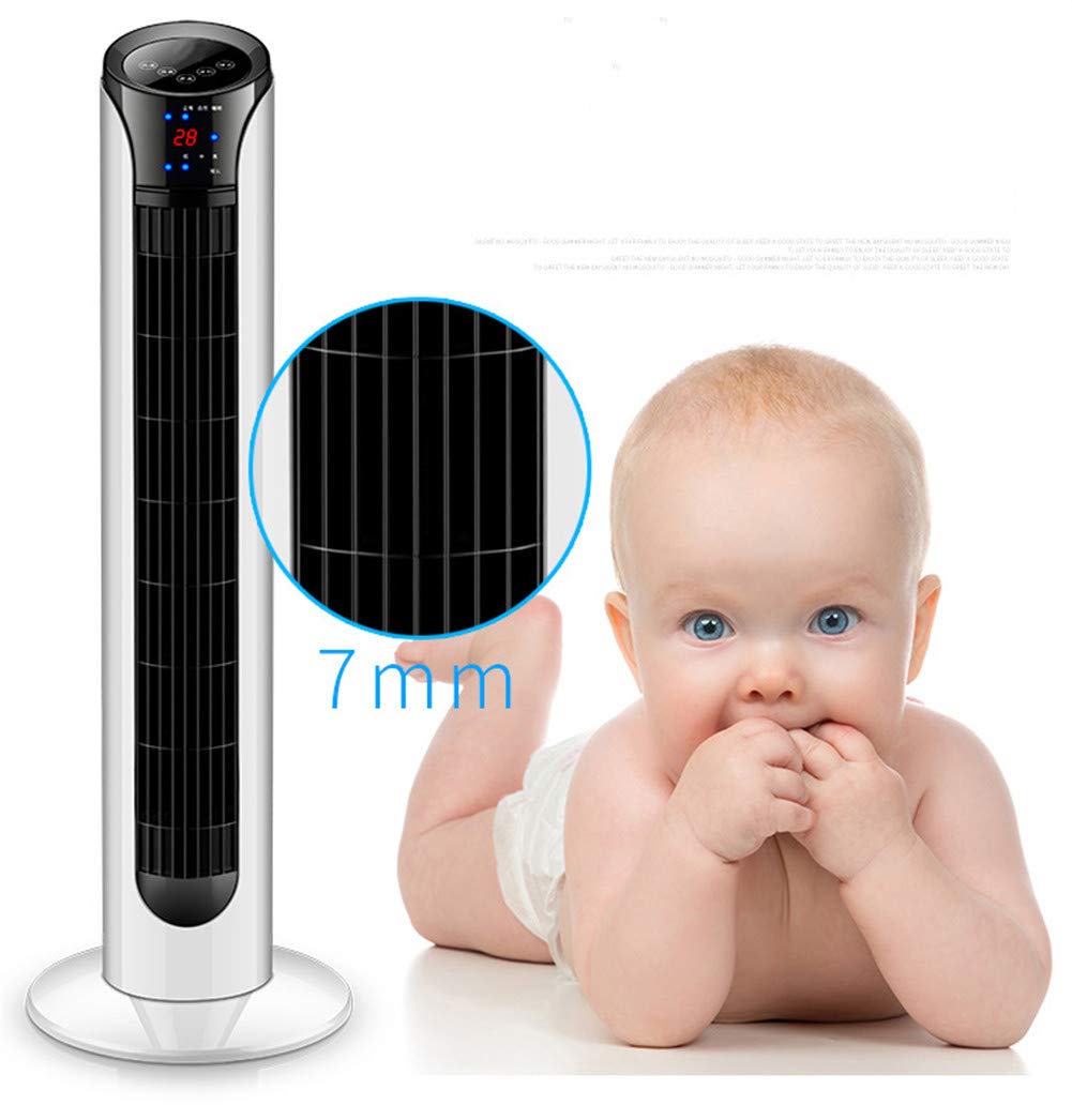 Ventilador De Columna Torre Oscilación Silencioso 3 Velocidades con Temporizador Y Función Touch Sleep 45 W (Blanco)