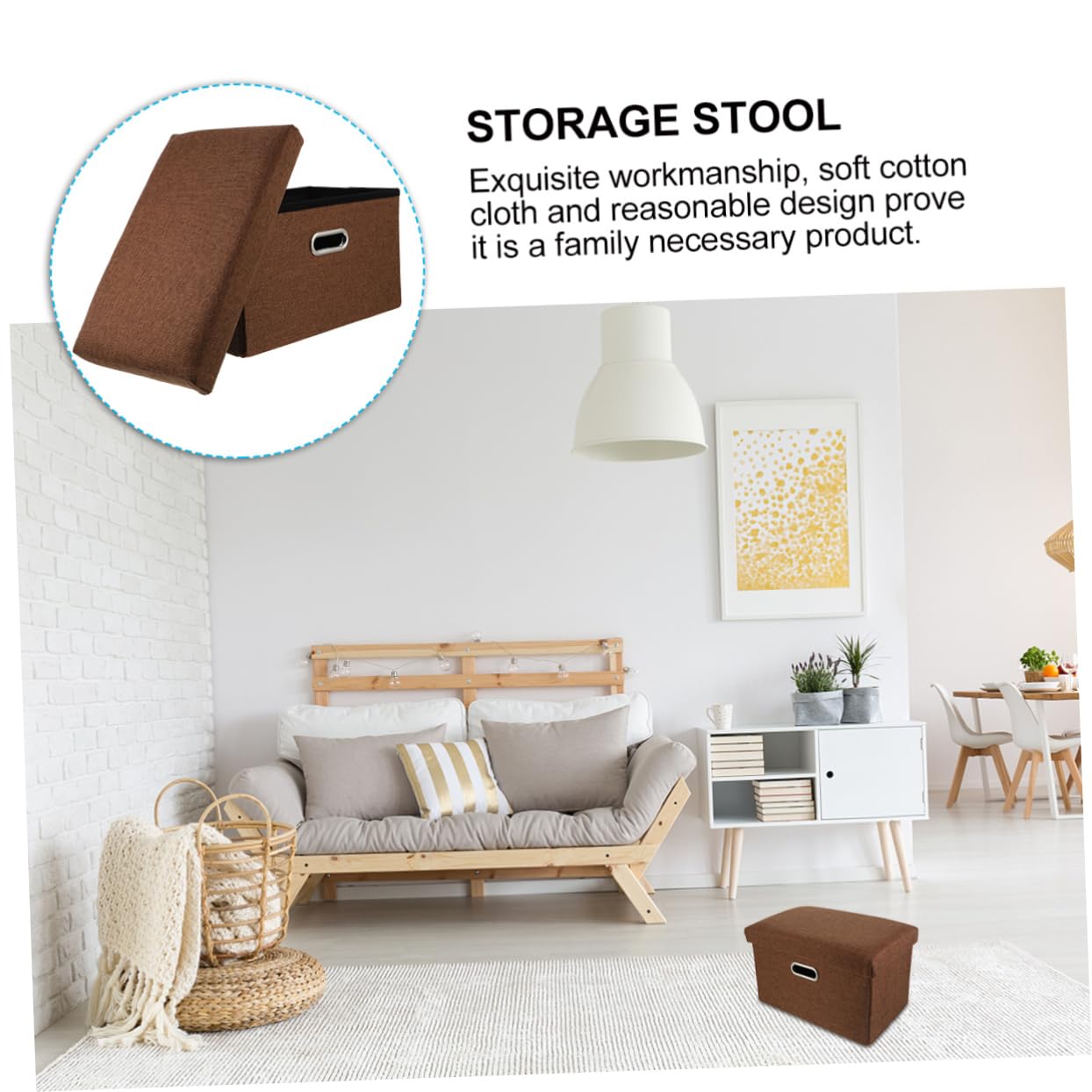 PRETYZOOM Cube Organizer Bins Stool Storage Box Foldable Storage Stool Cotton Polyester Fiber Fashion Design
