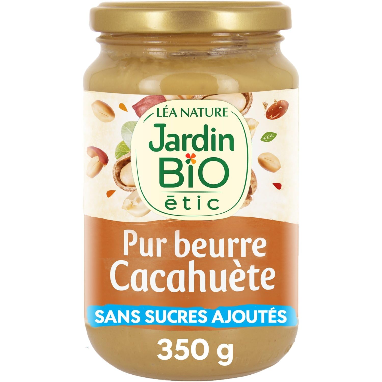 JARDIN BIO ETIC – Pâte à Tartiner Bio au Beurre de Cacahuètes Onctueuse, Pot 350g - Le Lot De 3
