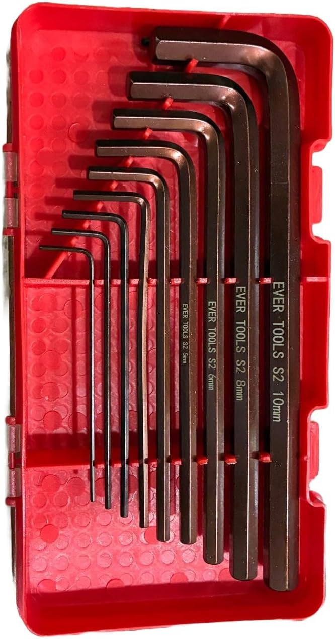SAWS Allen Key Set 9 Piece MM Hex Long Arm | Chrome Vanadium Steel | Rust Resistant Black Finish | Precision Allen Keys for DIY, Home, Bike & Industrial Use