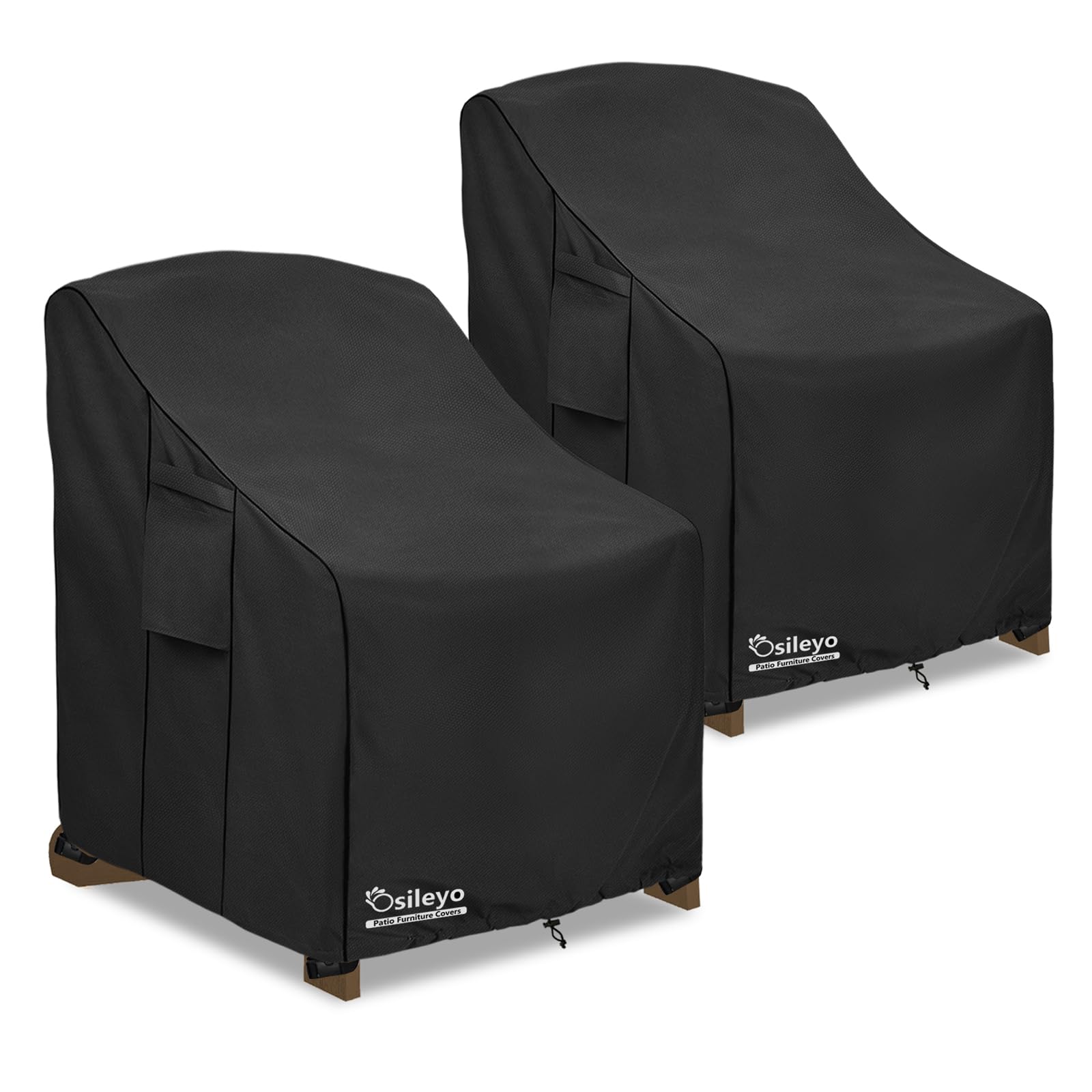 Patio Chair Cover 2 Pack(30W x 34D x 36Hinches),Waterproof Heavy Duty Outdoor Furniture Covers for Patio Adirondack Chair,Black