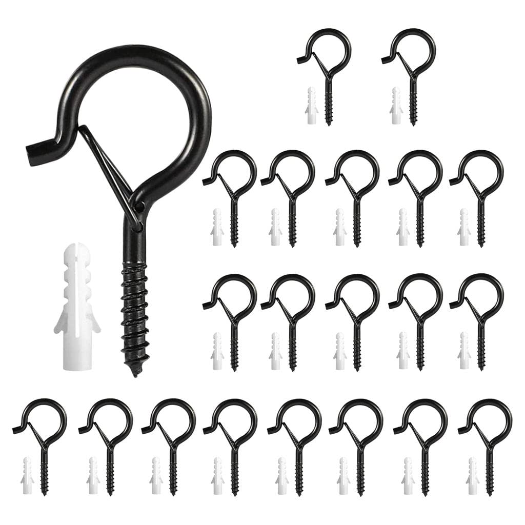 Q-Hanger Hook Outdoor String Lights 20 Pack Christmas Lights Hanger Hooks, Outdoor Wire and New Year Party, String Lights Plants Wind Chimes Decoration Hanging Safety Buckle Design