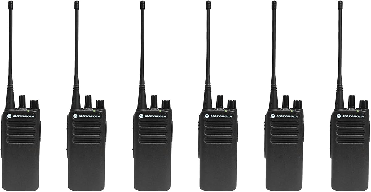 Paquete de 6 radios bidireccionales UHF analógicas Motorola CP100D, 16 canales, 4 vatios (403-480 MHz)