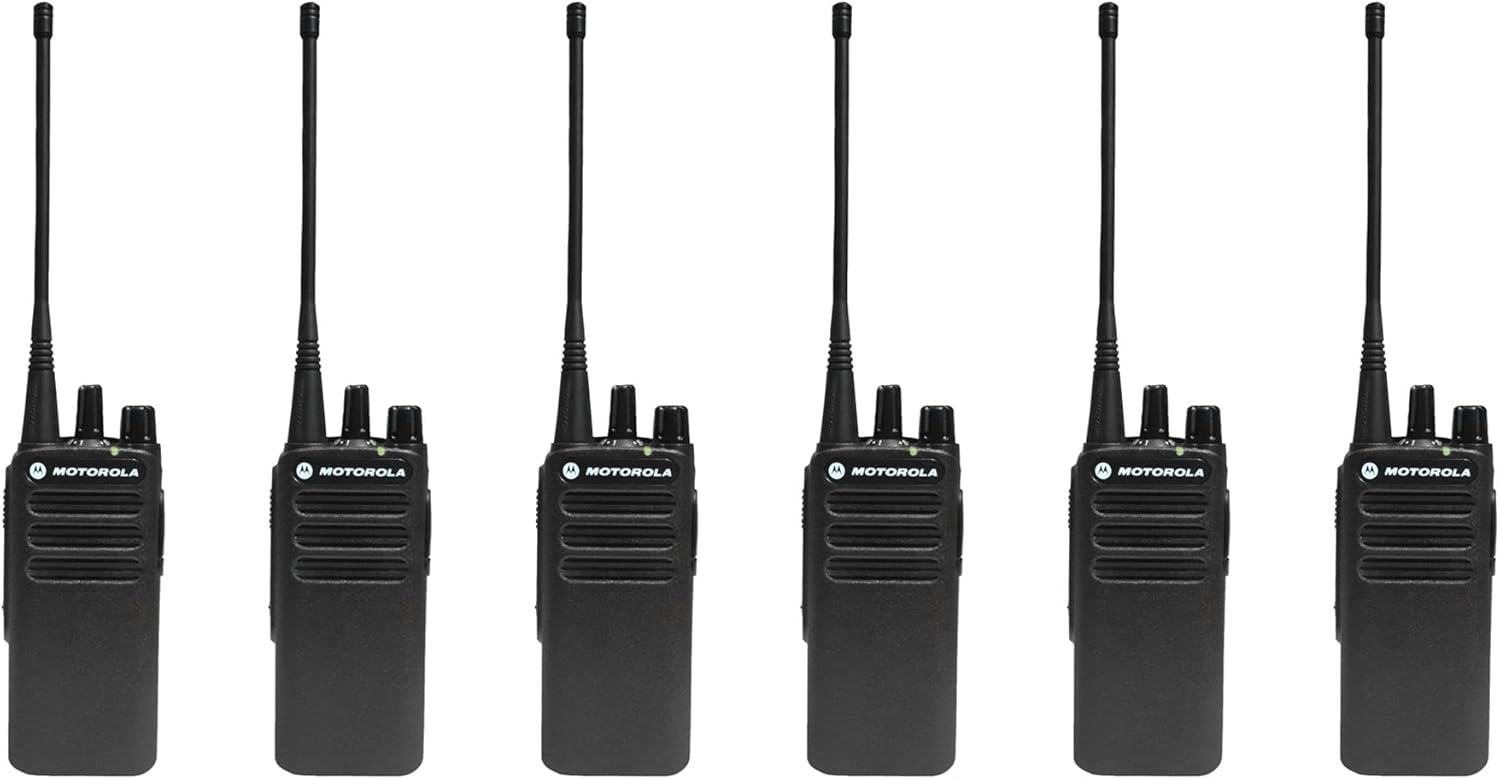 6 Pack of Motorola CP100D Analog UHF Two Way Radio, 16 Channel, 4 Watt (403-480MHz)