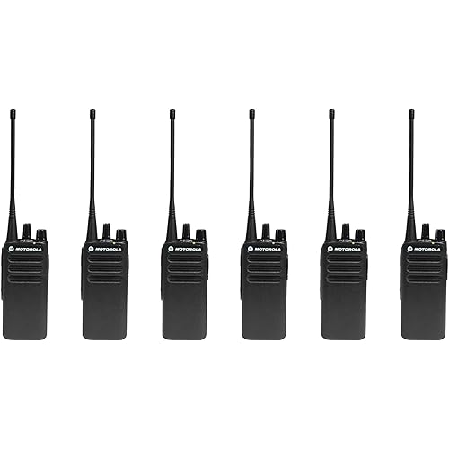 6 Pack of Motorola CP100D Analog UHF Two Way Radio, 16 Channel, 4 Watt (403-480MHz)