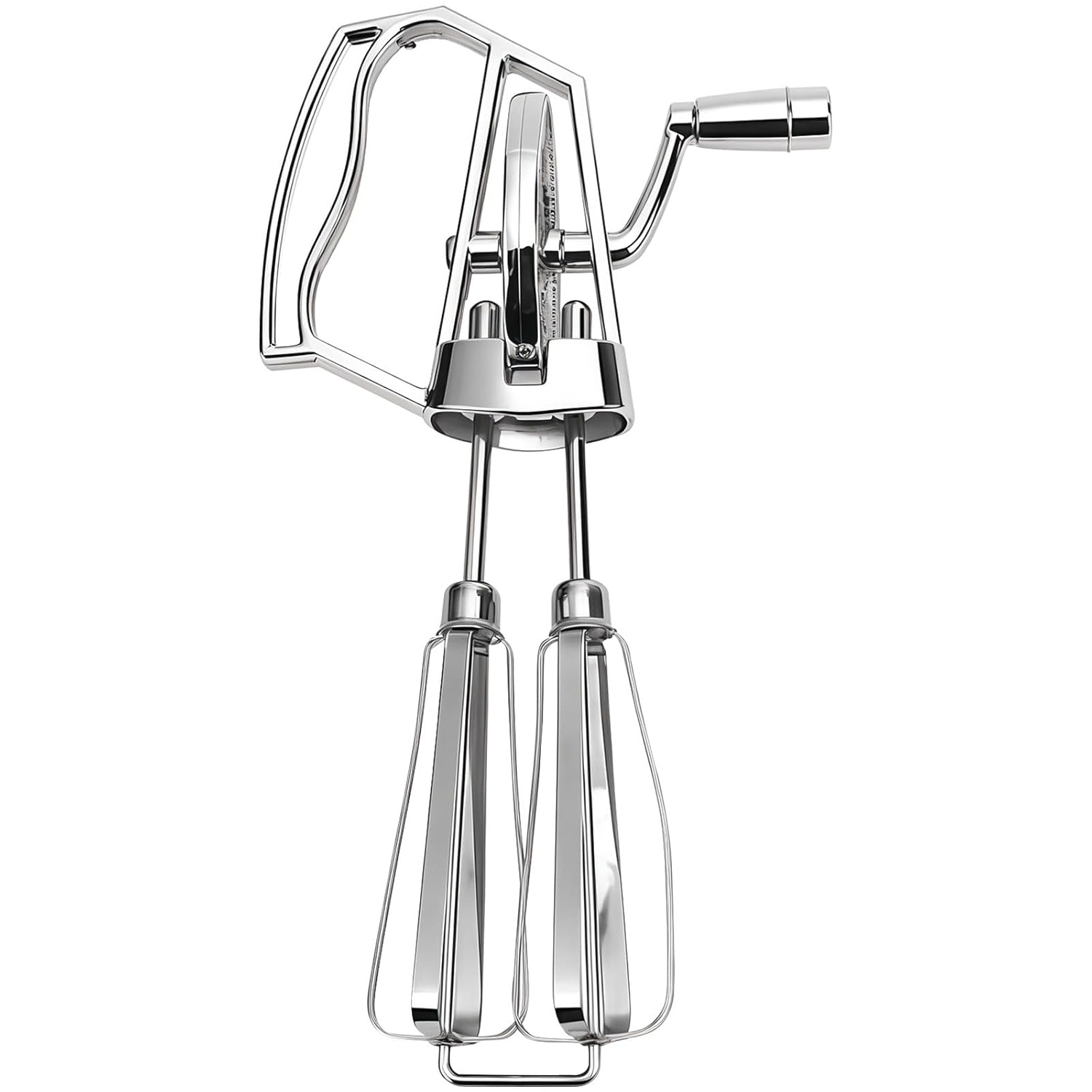 Hand Crank Mixer Egg Beater with Dual Rotating Beaters Ergonomic Handle Stainless Steel Kitchen Tool for Whisking