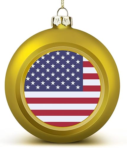 Vista 209 de Adornos dorados de bola de Navidad de Trinidad y Tobago, adorno de bola de bandera de Trinidad y Tobago, adornos de Navidad de bandera nacional