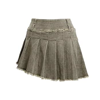 パンツ FELIM SOFT FOLD PLEATED DENIM APEXFWDT Women's Y2K Ruffle Denim Skirt High Waist Short A