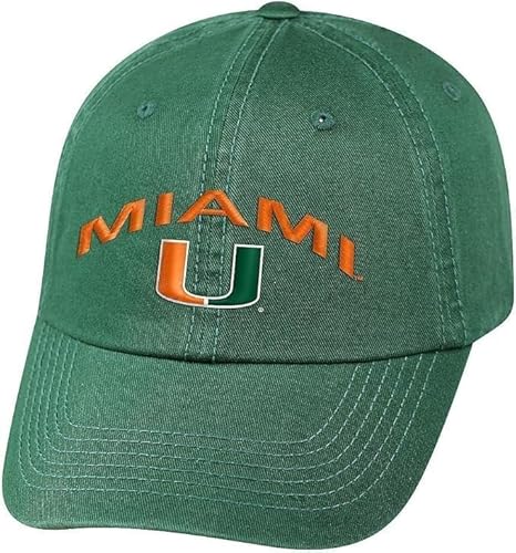 Pro Sport Brand Miami Adjustable College Hats (US, Alpha, One Size, Miami Primary Arch)