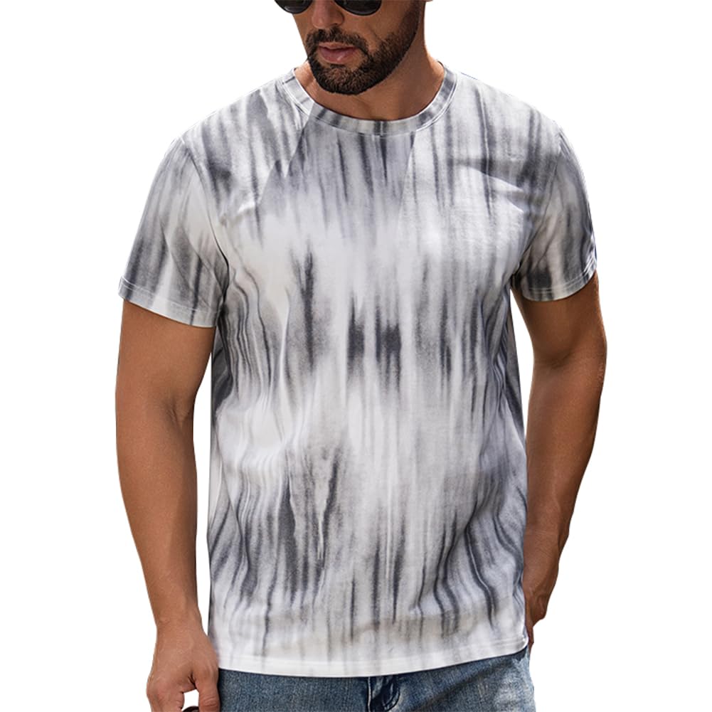 USALL Herren Sommer DruckT-Shirt 95% Baumwolle Casual Atmungsaktives Männer T-Shirt Kurzarm