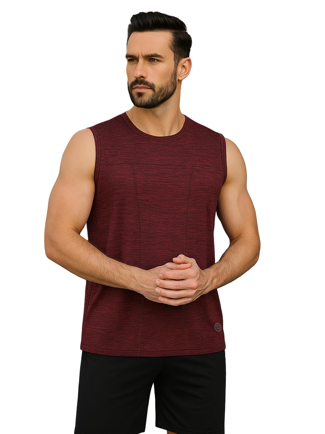 CHKOKKO Tank tops Sleeveless T-shirt for Men Dry Fit Vest Gym Wear Textured Pattern Stylish Round Neck Running Sando for Sports Workout Fitness & Casual or Beach Wear