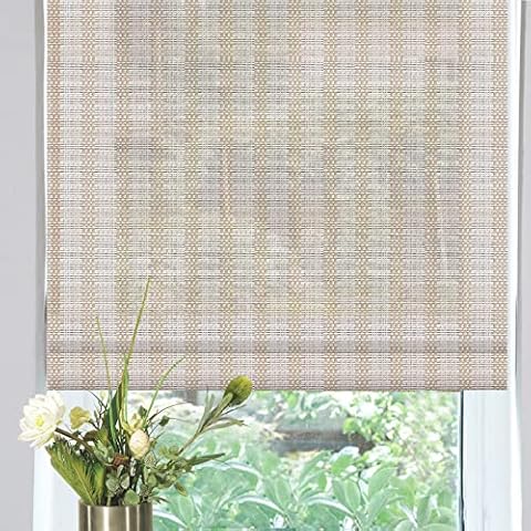 LANTIME Custom Wood Roman Shades, Bamboo Light Filtering Shades Blinds for Windows and Doors, Color 1 Cover