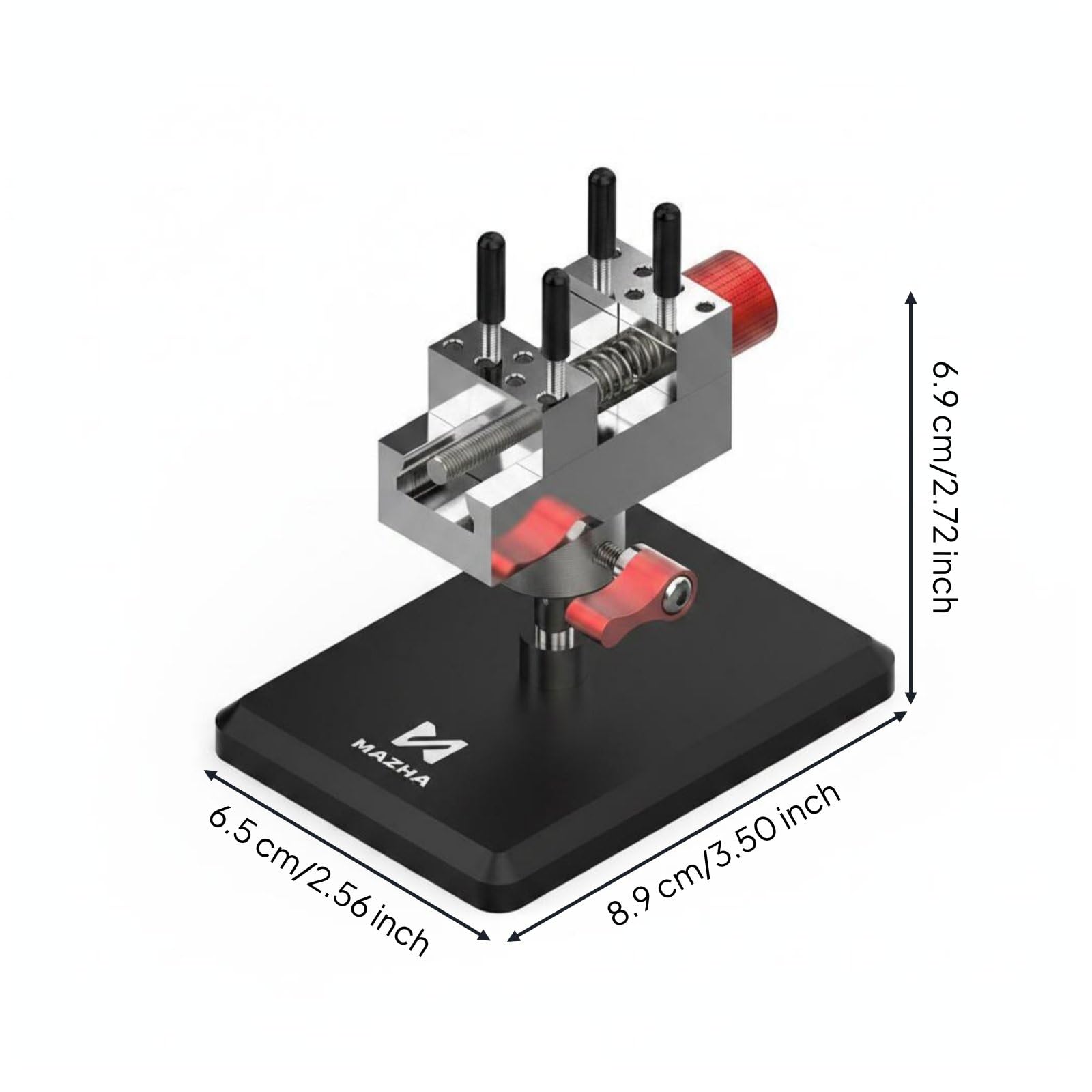 perfeclan Mordaza de Precisión de Acero Inoxidable Tornillo de Banco Mini de Banco Sujeción de Mesa con 14 Orificios Modulares y Varillas Sujeción Segura para