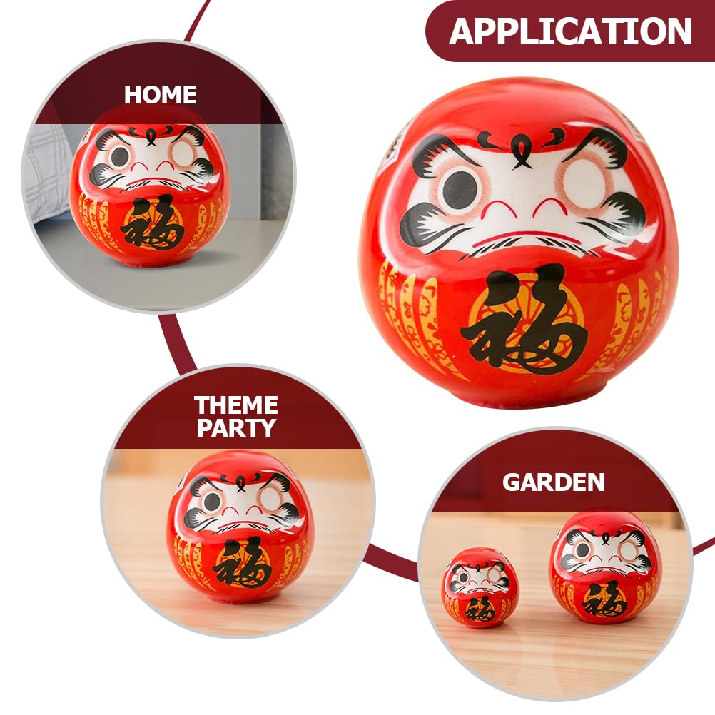 Luxshiny Japanese Daruma Doll, Dharma Good Luck Zen Statue, Luck