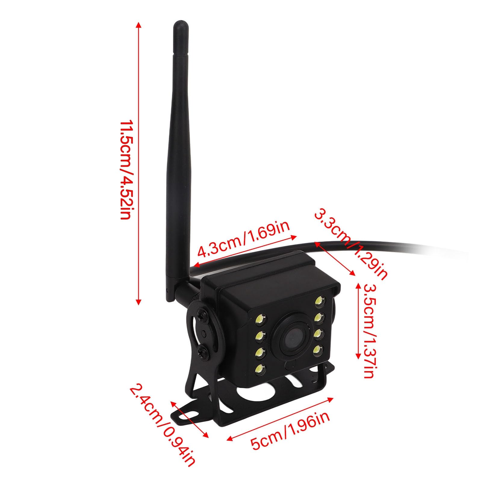 Wakects Bezprzewodowa Kamera Cofania 12V-24V IP67/68 150° Szeroki Kąt