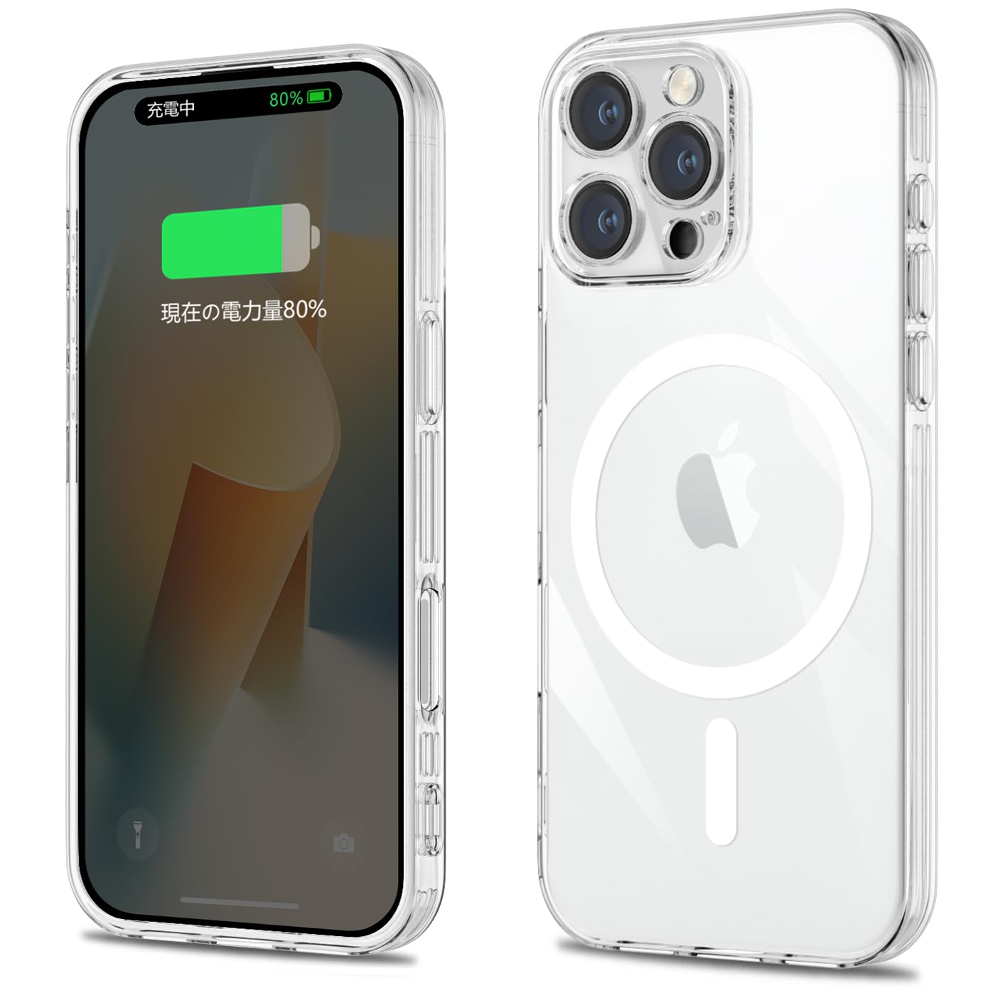 iPhone 16 Pro ケース MagSafe対応 クリア アイフォン16Pro カバー 透明 耐衝撃 マグセーフ対応 TPU ソフト 薄型 軽量 Qi急速充電対応 専用スマホケース アイフォンケース(クリア)