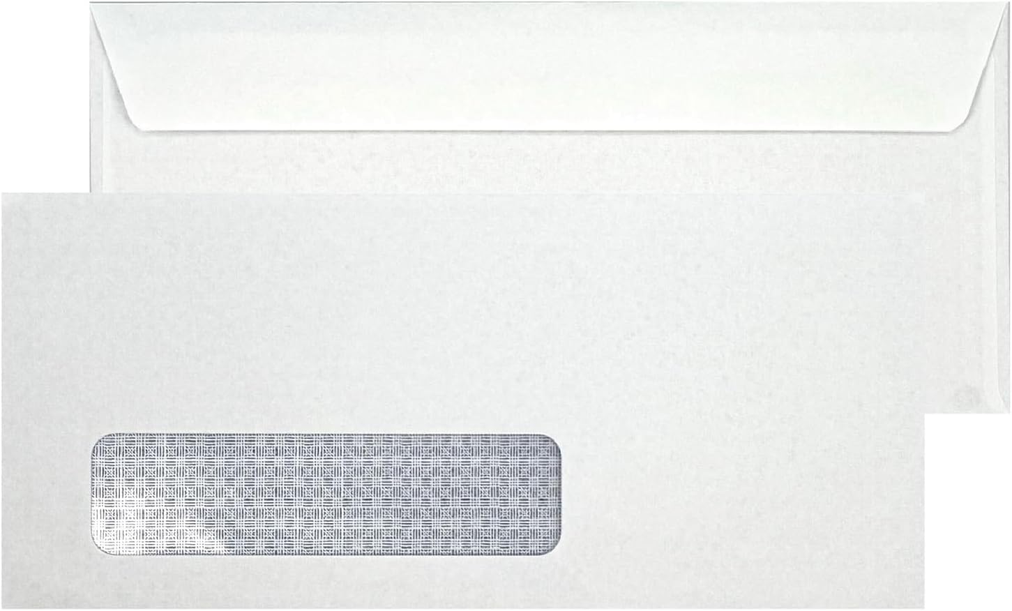 500 Dronka Envelope #10 Business Envelopes with Left Window, 4 1/8 x 9 1/2 Inches, 24lb White Paper, Security Tinted, Gummed Flap, 500 Count