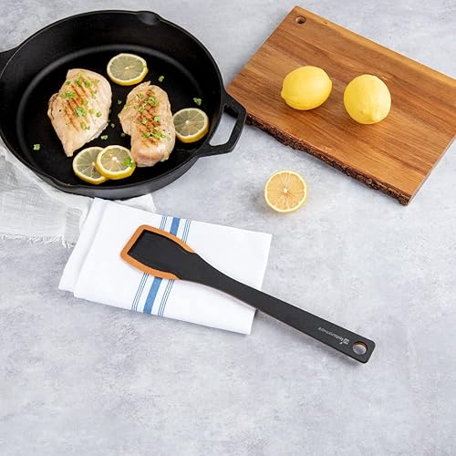 Miniatura 3 de Restaurantware Nature Tek - Espátula de madera de 13.2 pulgadas, 1 espátula plana biselada antiadherente, mango resistente, agujero para colgar,