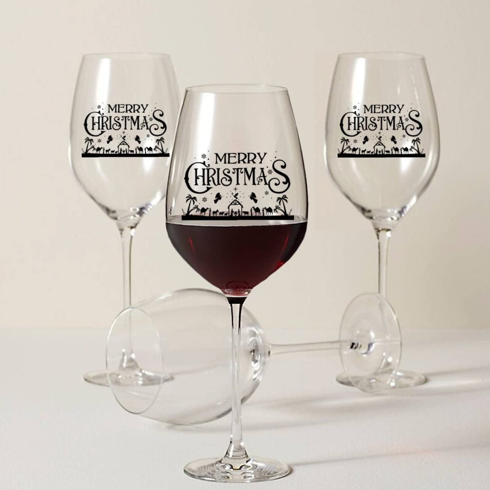 Copa de vino de Feliz Navidad, copa de vino de 17 onzas, juego de 2 regalos para mamá, gran regalo de vino para boda, aniversario, Navidad, cumpleaños
