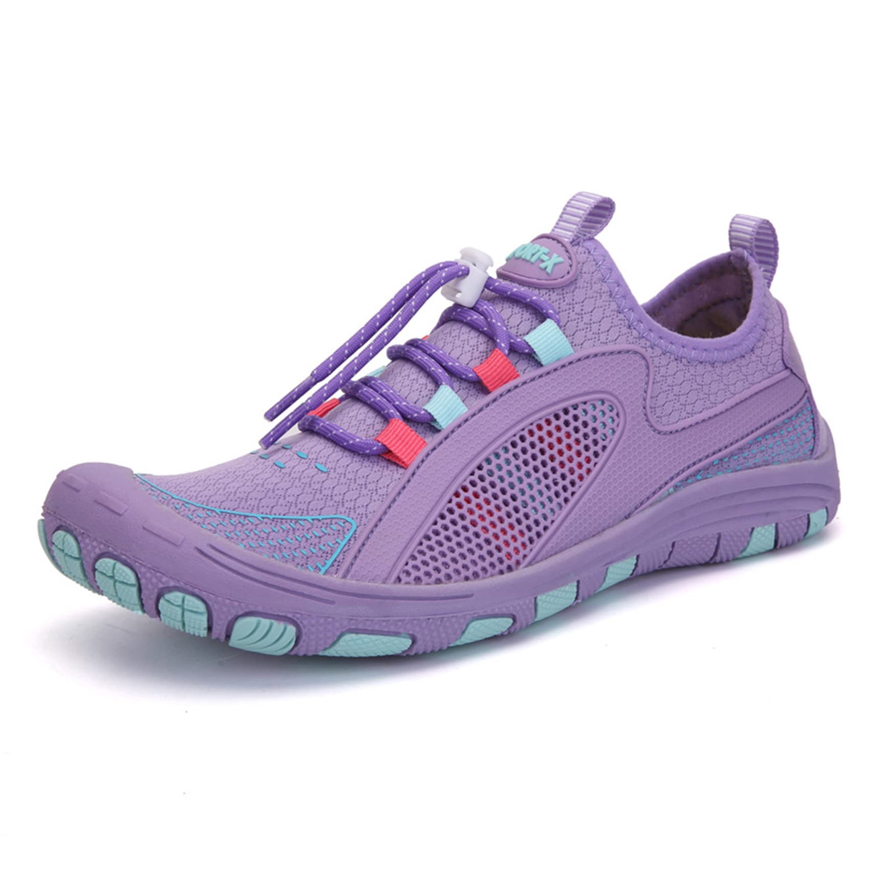 Zapatos Acuáticos Descalzos, Calcetines De Cuero, Zapatillas Acuáticas De Secado Rápido para Hombres Y Mujeres, Natación, Yoga Neutro, Carrera En La Playa, Snorkel(38 EU, Purple)