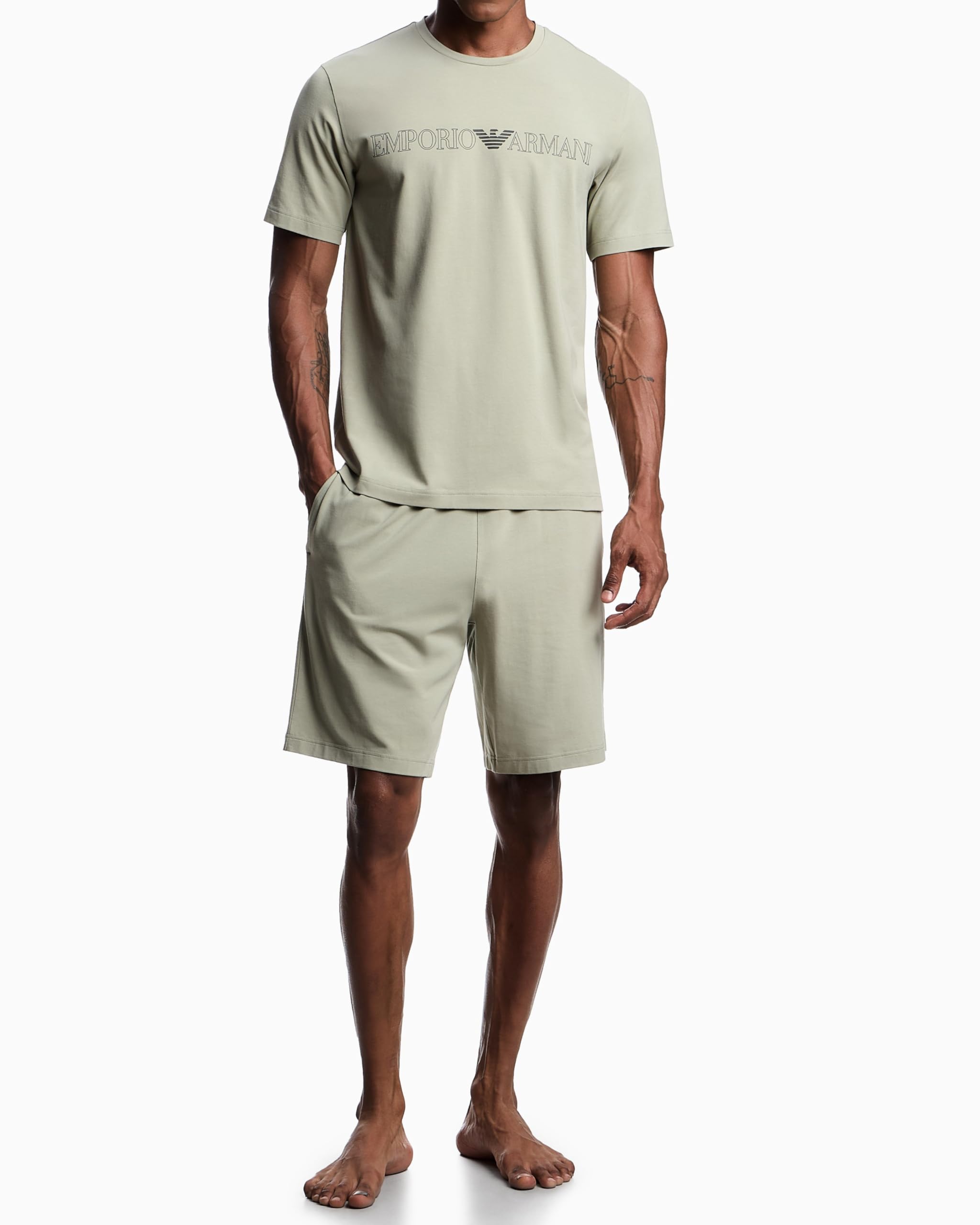Emporio Armani T-Shirt+Shorts Pyjama Set di Pigiama Uomo